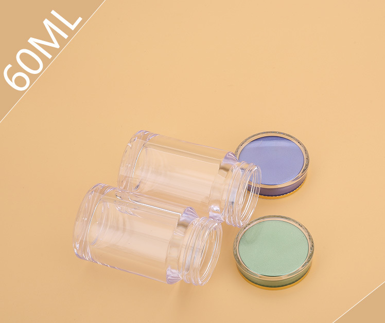 High-end health care product bottle 60ml acrylic wide-mouth capsule medicine bottle high transparent empty medicine bottle Cordyceps tablet candy bottle