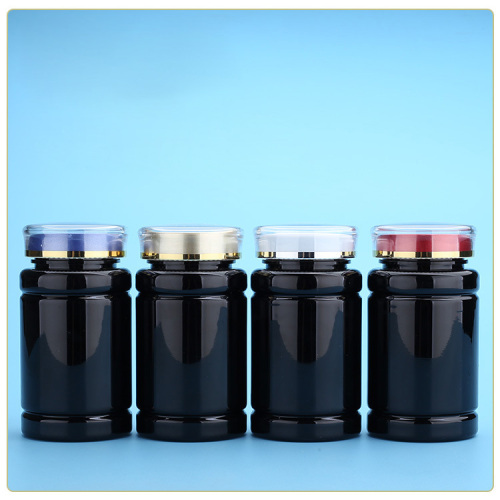 180ml plastic bottle black PET bottle wide mouth bottle medicine bottle capsule bottle health care product wide mouth bamboo bottle