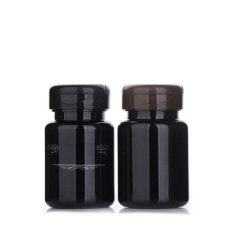 High-grade black 80ML plastic pet bottle capsule packaging small medicine black flip bottle