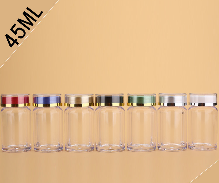 45ML transparent capsule health care products Cordyceps saffron maca powder medicinal materials acrylic bottle plastic packaging bottle