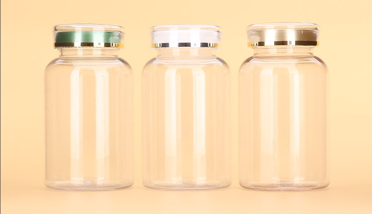250ml high-grade transparent capsule packaging bottle health care product bottle thickened large-caliber Cordyceps Sanqi powder packaging empty bottle
