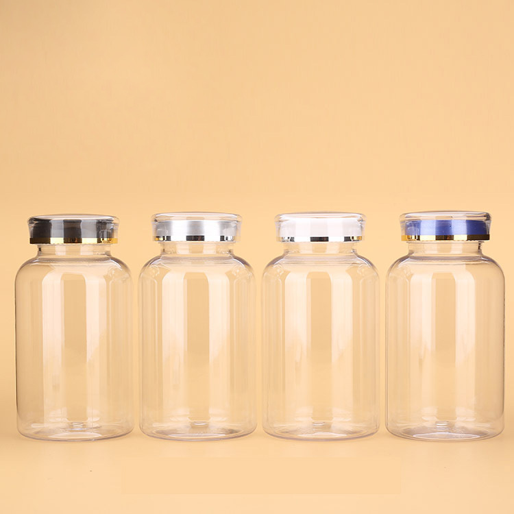 300ml plastic bottle wide mouth plastic bottle food jar plastic bottle with lid transparent wide mouth sealed jar thickened
