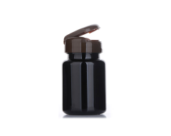 High-grade black 80ML plastic pet bottle capsule packaging small medicine black flip bottle