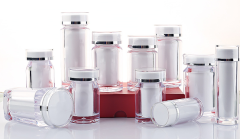 White exquisite 45ML liner high-grade acrylic health care capsule bottle tablet candy packaging soft capsule bottle