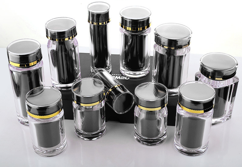 Black private custom 25ML acrylic health care capsule bottle tablet candy soft capsule bottle packaging