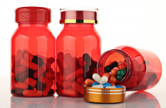 120ml red oblique shoulder bottle slip shoulder bottle plastic bottle PET capsule bottle high-end health care product packaging bottle