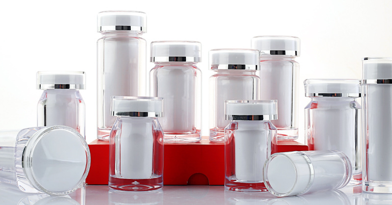 White exquisite 45ML liner high-grade acrylic health care capsule bottle tablet candy packaging soft capsule bottle