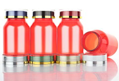 120ml red oblique shoulder bottle slip shoulder bottle plastic bottle PET capsule bottle high-end health care product packaging bottle