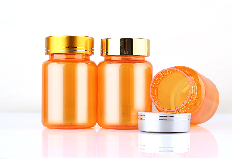 80ml orange medicine bottle yellow medicine bottle PET capsule bottle flip top high-end health care product plastic bottle
