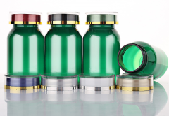 120ml green oblique shoulder bottle slip shoulder bottle plastic bottle PET capsule bottle high-end health care product packaging bottle