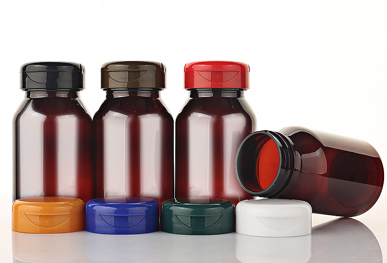 120ml brown oblique shoulder bottle slip shoulder bottle plastic bottle PET capsule bottle