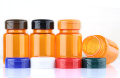 80ml orange medicine bottle yellow medicine bottle PET capsule bottle flip top high-end health care product plastic bottle