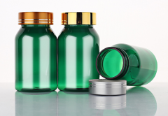 120ml green oblique shoulder bottle slip shoulder bottle plastic bottle PET capsule bottle high-end health care product packaging bottle