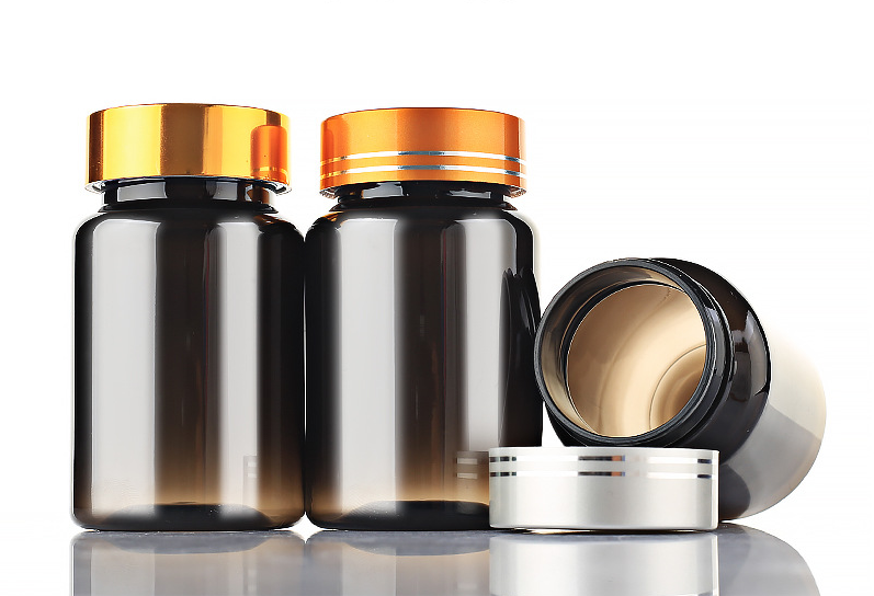 100ml bright black translucent black medicine bottle plastic bottle PET capsule bottle flip top pill bottle
