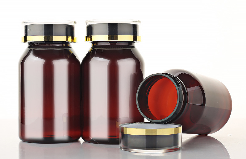 120ml brown oblique shoulder bottle slip shoulder bottle plastic bottle PET capsule bottle