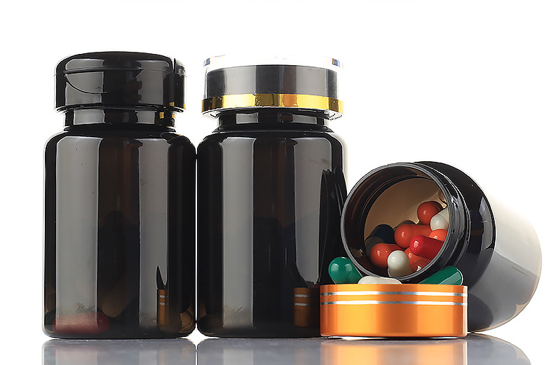 100ml bright black translucent black medicine bottle plastic bottle PET capsule bottle flip top pill bottle