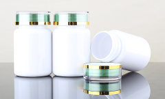 80ml white PET capsule bottle flip top high-end health care plastic medicine bottle pill tablet packaging