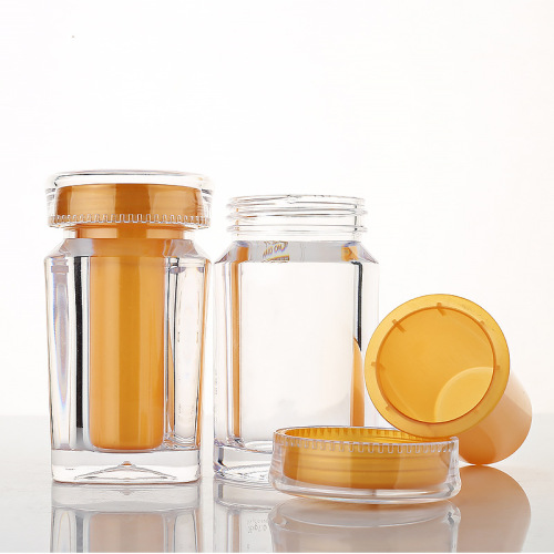 60ml high-grade square transparent health care product vitamin capsule fish oil bottle saffron cordyceps dendrobium packaging bottle