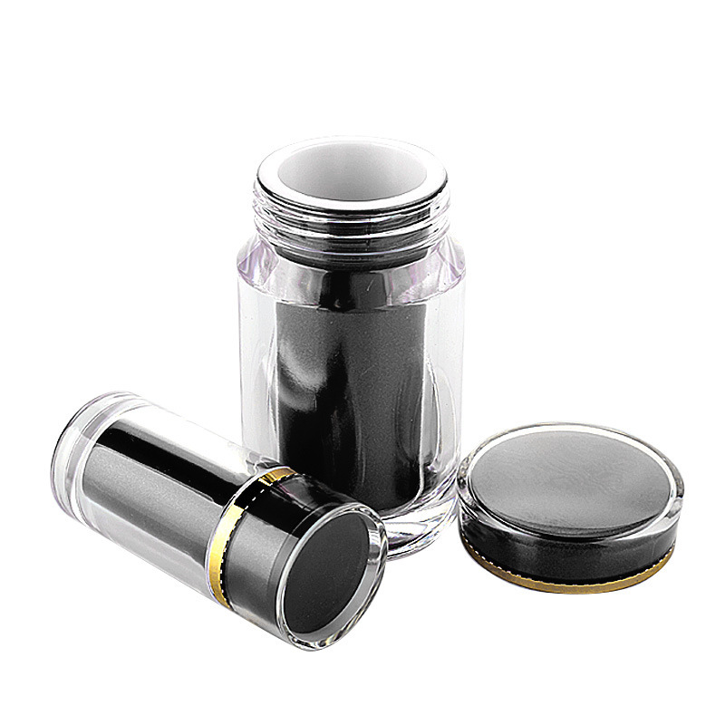 Black private custom 25ML acrylic health care capsule bottle tablet candy soft capsule bottle packaging