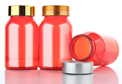 120ml red oblique shoulder bottle slip shoulder bottle plastic bottle PET capsule bottle high-end health care product packaging bottle