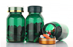 120ml green oblique shoulder bottle slip shoulder bottle plastic bottle PET capsule bottle high-end health care product packaging bottle
