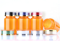 80ml orange medicine bottle yellow medicine bottle PET capsule bottle flip top high-end health care product plastic bottle
