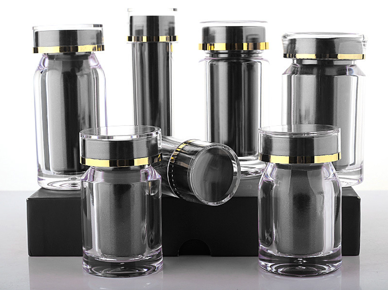 Black private custom 25ML acrylic health care capsule bottle tablet candy soft capsule bottle packaging