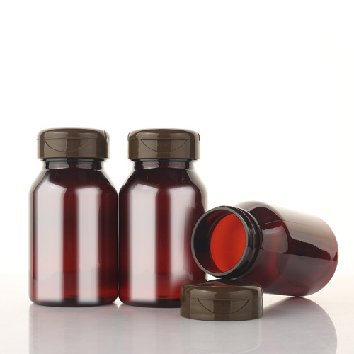 120ml brown oblique shoulder bottle slip shoulder bottle plastic bottle PET capsule bottle