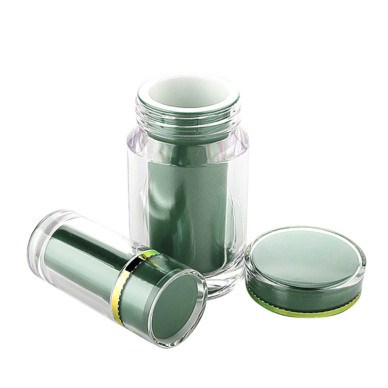 High-end packaging acrylic bottle green private custom soft capsule health care candy bottle 35ML
