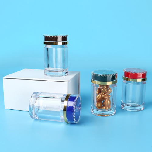 30MLPS bottle safety cover acrylic bottle health care product bottle straight bottle transparent glass bottle capsule bottle medicine bottle