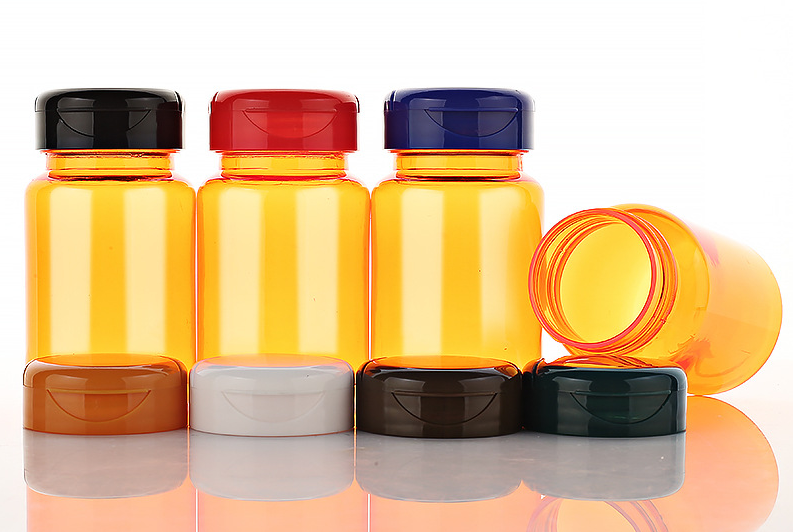 100ml orange yellow medicine bottle plastic bottle PET capsule bottle flip top high-end health care product packaging bottle