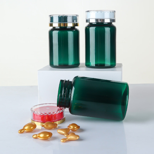 PET 80-150ml green bottle safety cap health plastic bottle sealed empty medicine bottle capsule cordyceps bottle