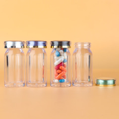 45ml oblique shoulder transparent acrylic bottle with crown cap health care product bottle straight bottle transparent capsule bottle medicine bottle
