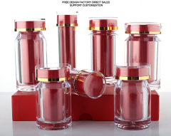 Red 50ML liner acrylic health care capsule bottle tablet candy packaging saffron maca bottle