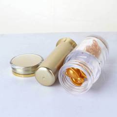 35ml oblique shoulder acrylic bottle plastic bottle capsule sub-bottle set saffron small bottle medicine bottle candy bottle