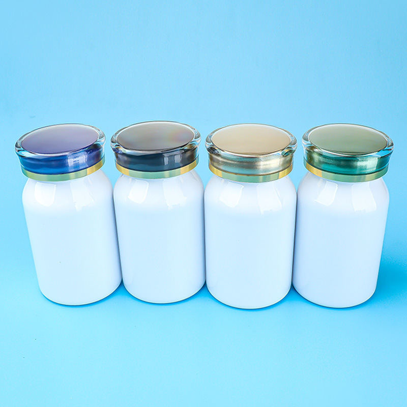 PET white oblique shoulder 120ml plastic capsule bottle food grade medicine bottle health care product bottle light-proof and moisture-proof