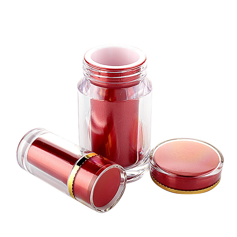 Red 50ML liner acrylic health care capsule bottle tablet candy packaging saffron maca bottle