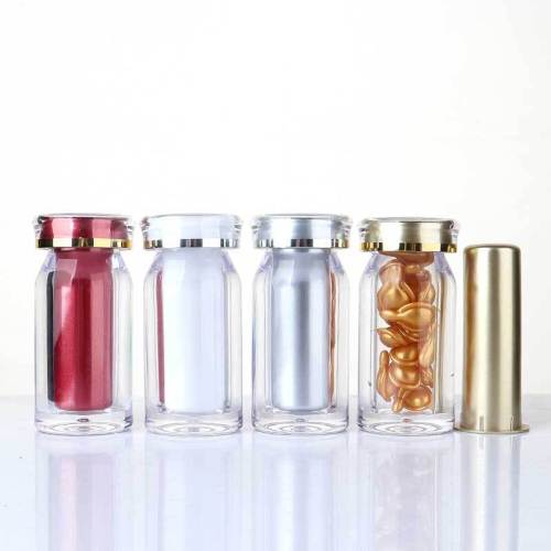 35ml oblique shoulder acrylic bottle plastic bottle capsule sub-bottle set saffron small bottle medicine bottle candy bottle