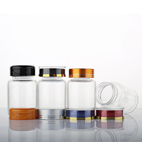 80ml transparent medicine bottle plastic bottle PET capsule bottle flip top high-end health care product pills bottle