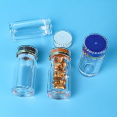 45ml oblique shoulder transparent acrylic bottle safety cover health care product bottle Chinese medicine powder ginseng tablets transparent capsule bottle medicine bottle