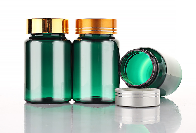 100ml green medicine bottle plastic bottle PET capsule bottle flip top high-end health care product pills bottle