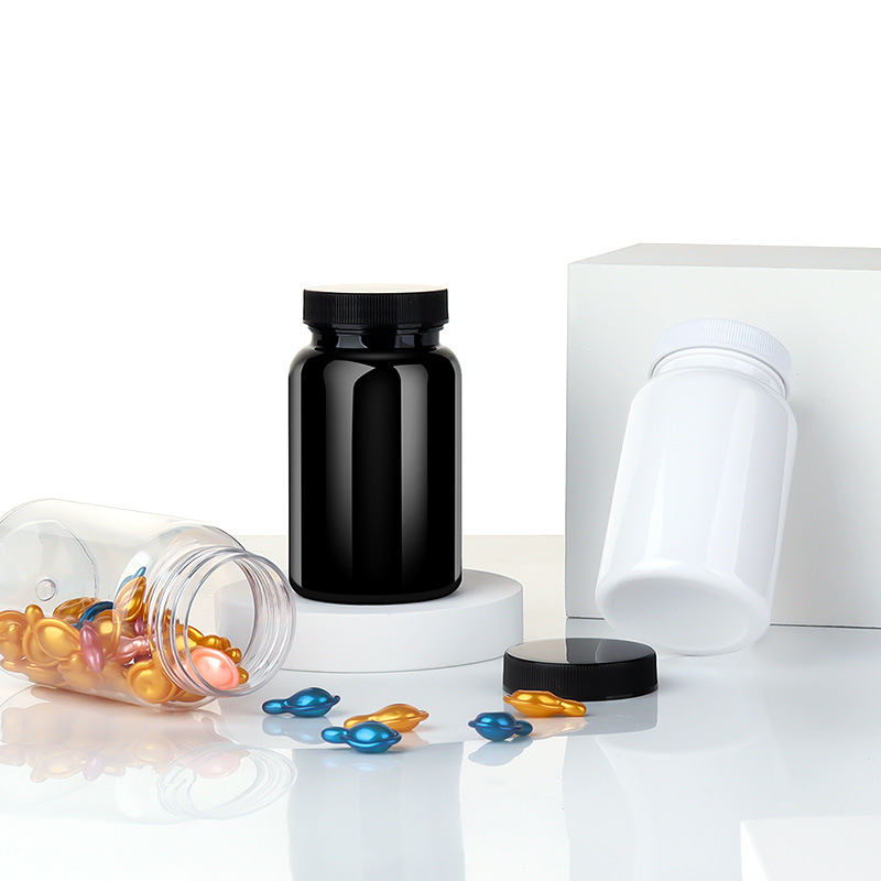 175ml striped PP cover health care product bottle medicine tablet candy bottle packaging PET bottle empty bottle