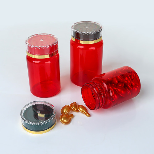 80-150ml red small medicine bottle capsule packaging bottle plastic empty bottle printing text bottle sticker maca health care product bottle