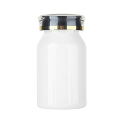 PET white oblique shoulder 120ml plastic capsule bottle food grade medicine bottle health care product bottle light-proof and moisture-proof