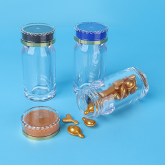 45ml oblique shoulder transparent acrylic bottle safety cover health care product bottle Chinese medicine powder ginseng tablets transparent capsule bottle medicine bottle