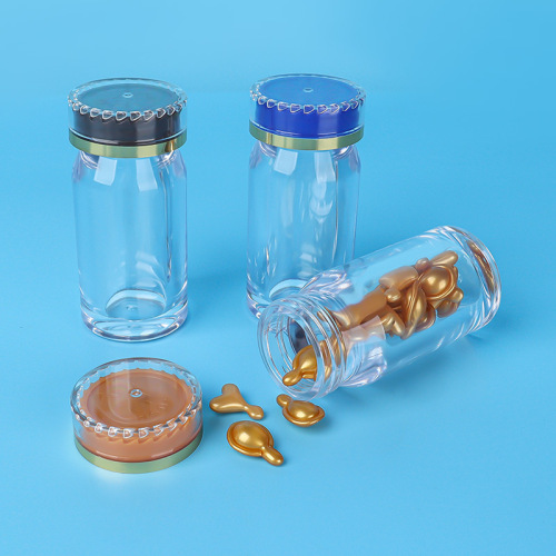 45ml oblique shoulder transparent acrylic bottle safety cover health care product bottle Chinese medicine powder ginseng tablets transparent capsule bottle medicine bottle