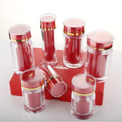 Red 50ML liner acrylic health care capsule bottle tablet candy packaging saffron maca bottle
