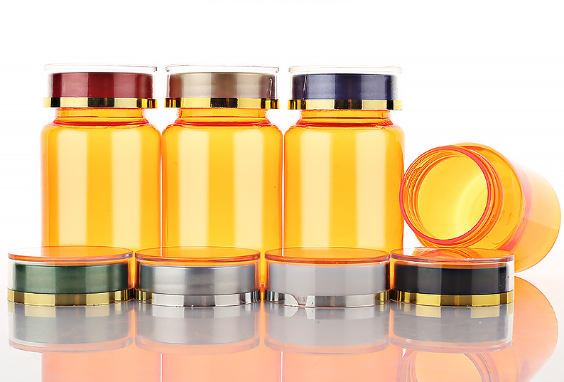 100ml orange yellow medicine bottle plastic bottle PET capsule bottle flip top high-end health care product packaging bottle