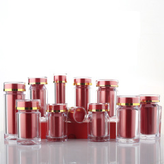 Red 50ML liner acrylic health care capsule bottle tablet candy packaging saffron maca bottle