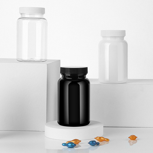175ml striped PP cover health care product bottle medicine tablet candy bottle packaging PET bottle empty bottle